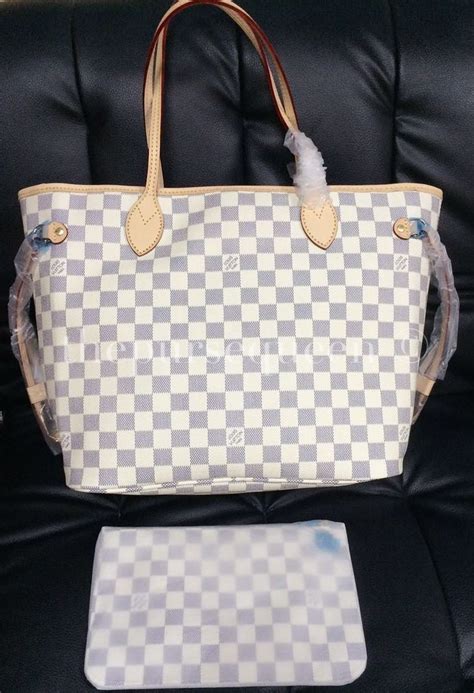 fake louis vuitton white checkered purse|purse louis vuitton neverfull da.